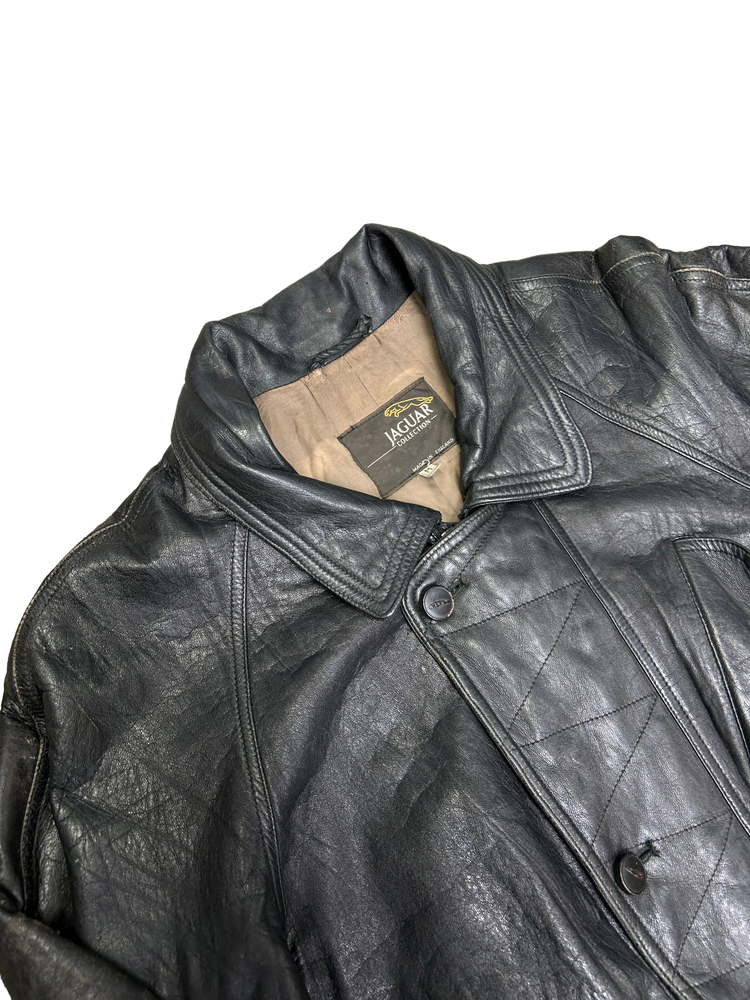 Jaguar Vintage Real Leather Bomber Jacket M