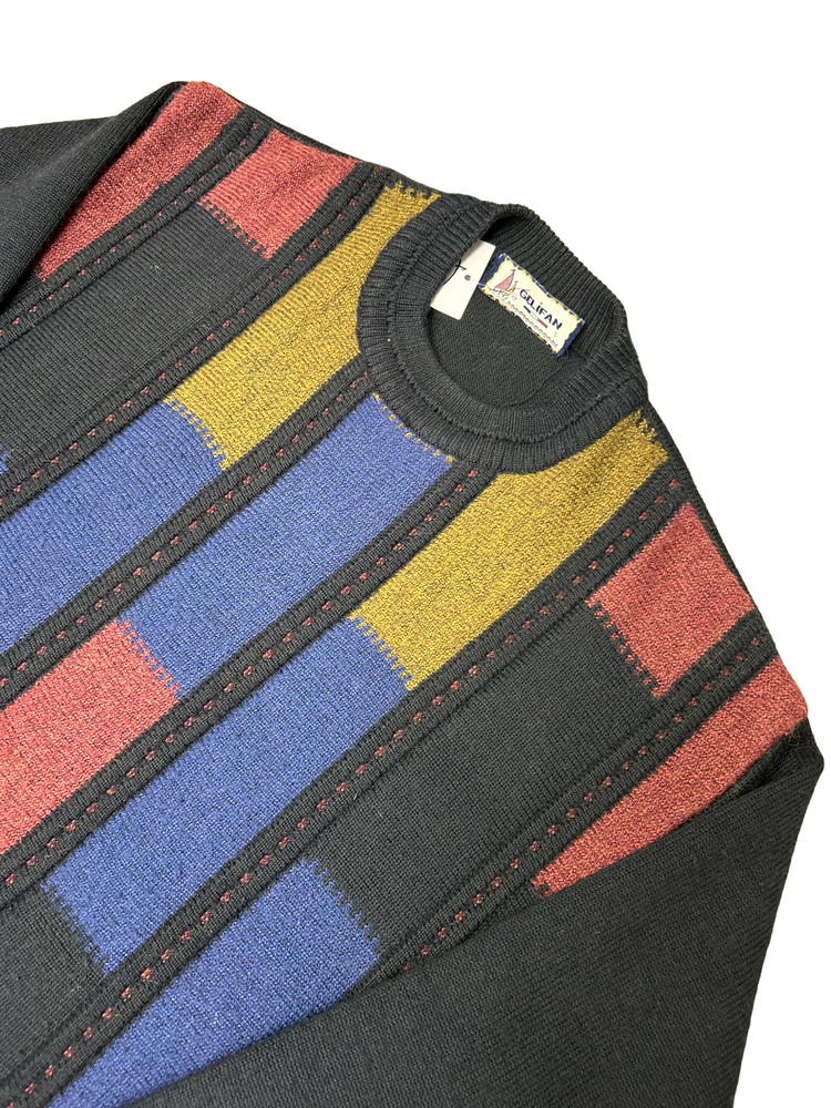 Vintage Wool Blend Pattern Sweater M