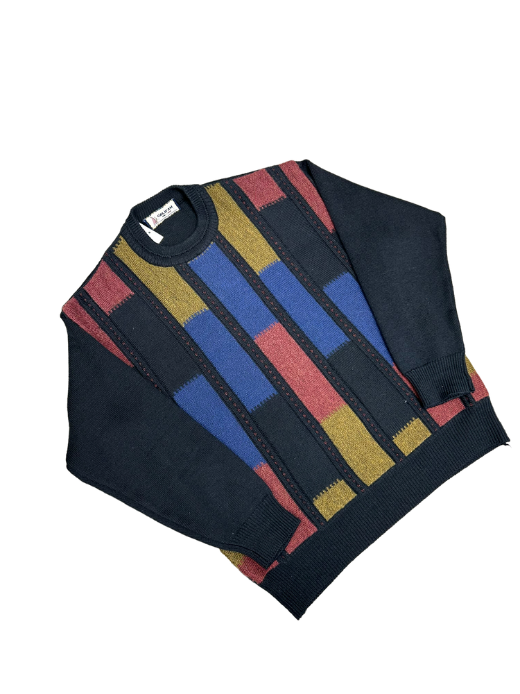Vintage Wool Blend Pattern Sweater M